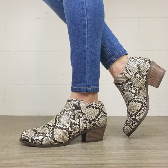 Python Snake Print Ankle Booties - Picture 5 of 8